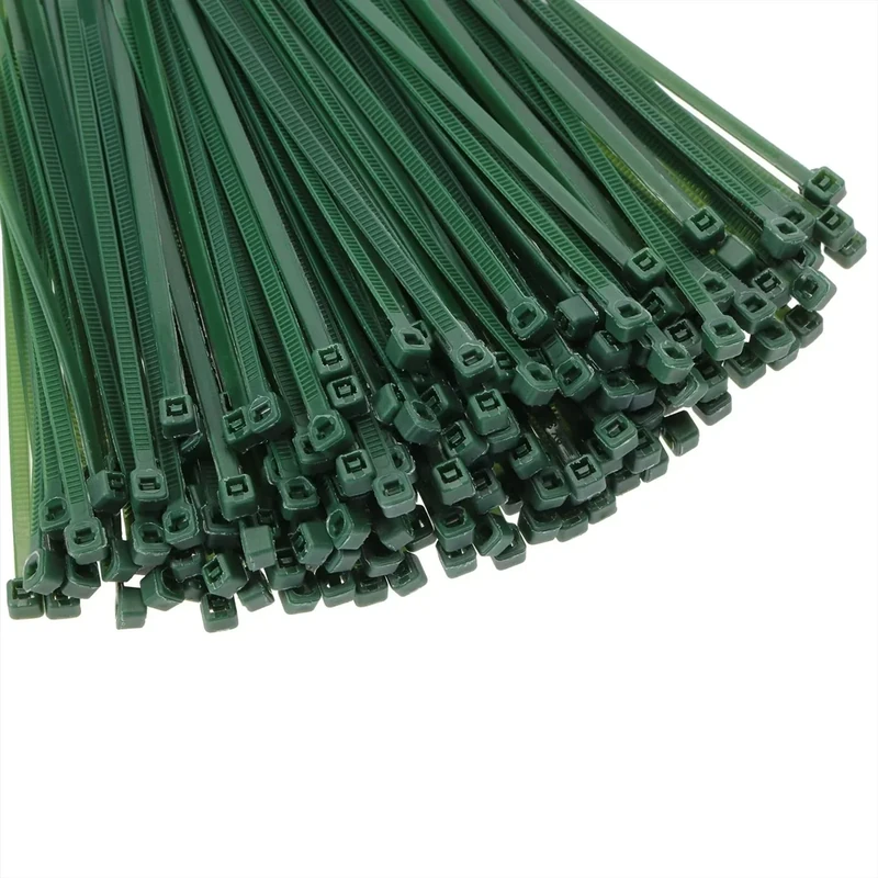 Mini Skater 4\" Nylon Zip Ties - 200pcs Dark Green, 4in, 8kg
