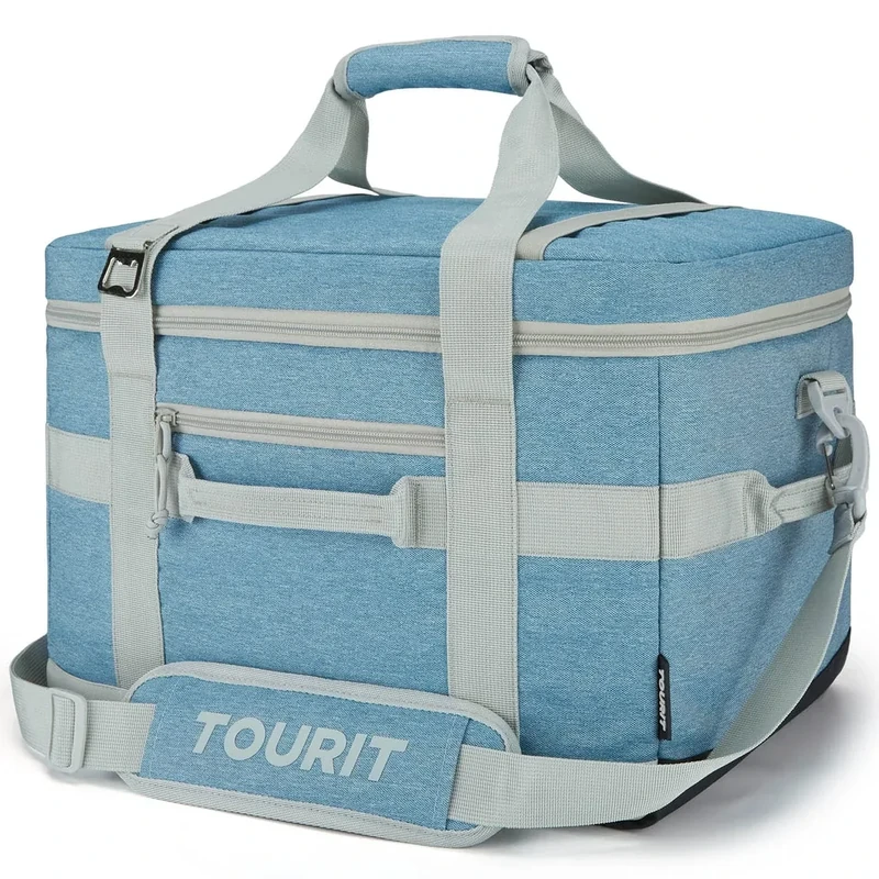 TOURIT Cooler Bag 48-Can Insulated Soft Cooler Large Collapsible Cooler Bag 32L Lunch Coolers for Picnic, Beach, Work, Trip, Light Blue