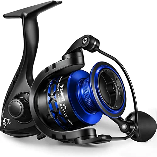 Piscifun Flame Spinning Reels, Lightweight 9+1BB Ultra Smooth Spinning Fishing Reels, Carbon Fiber 19.8Lbs Max Drag, 3000, Blue