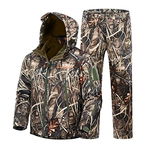 NEW VIEW Camo Hunting Clothes for Men,Quiet Warm Hunting Jacket and Pants,Water Resistant Hunting Suit for Deer Duck Bow Hunt