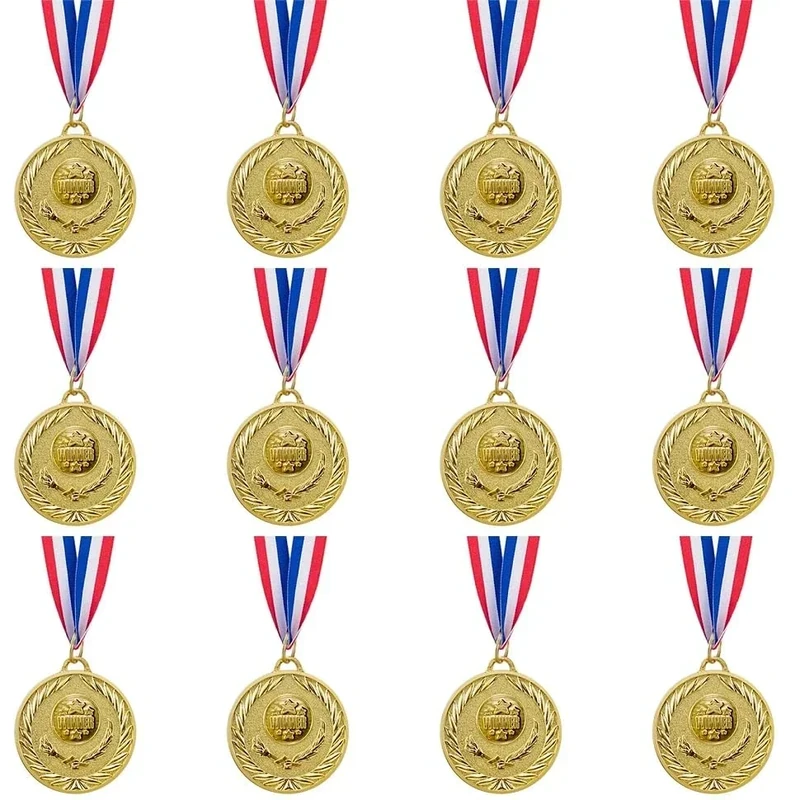 Abaokai 12 Pieces Gold Medals for Awards,1st Winner Medals for Sports, Competitions, Party, Olympic Style, 2 Inches