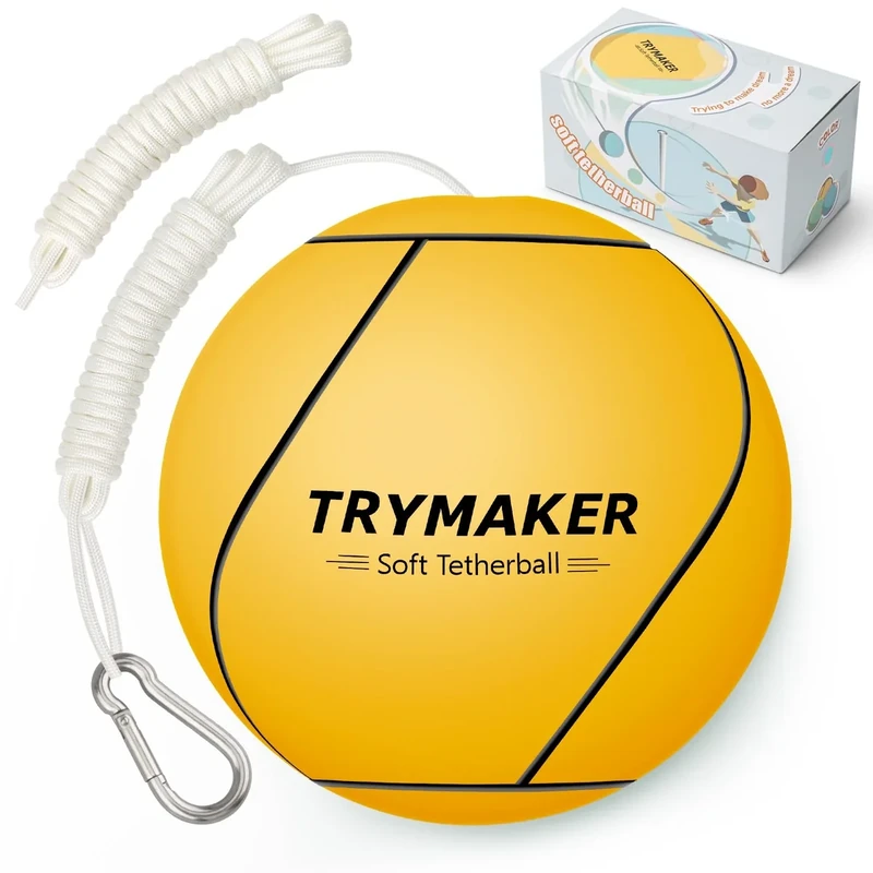 Trymaker Tetherball, Tether Balls and Rope Set, Replacement Tetherball for Adults Backyard Outdoors