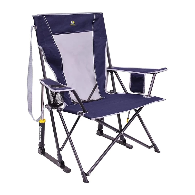 GCI Outdoor Comfort Pro Rocker Collapsible Rocking Chair & Outdoor Camping Chair, Indigo Blue