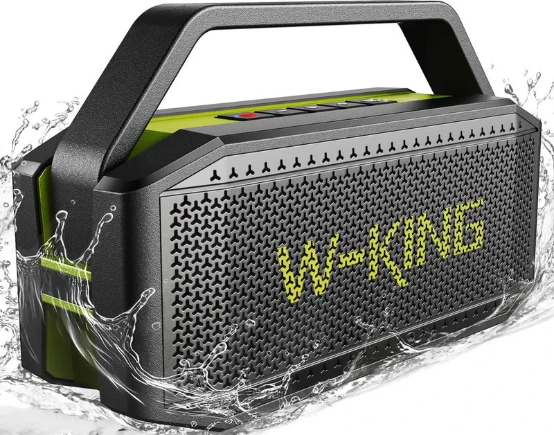Portable Bluetooth Speaker 100W(Peak) Loud with Deep Bass, W-KING IPX6 Waterproof Speakers Bluetooth Wireless, 60W Ex-large Passive Radiator/40H/EQ/Dual Pairing/TF/AUX, Party Big Large Outdoor Boombox