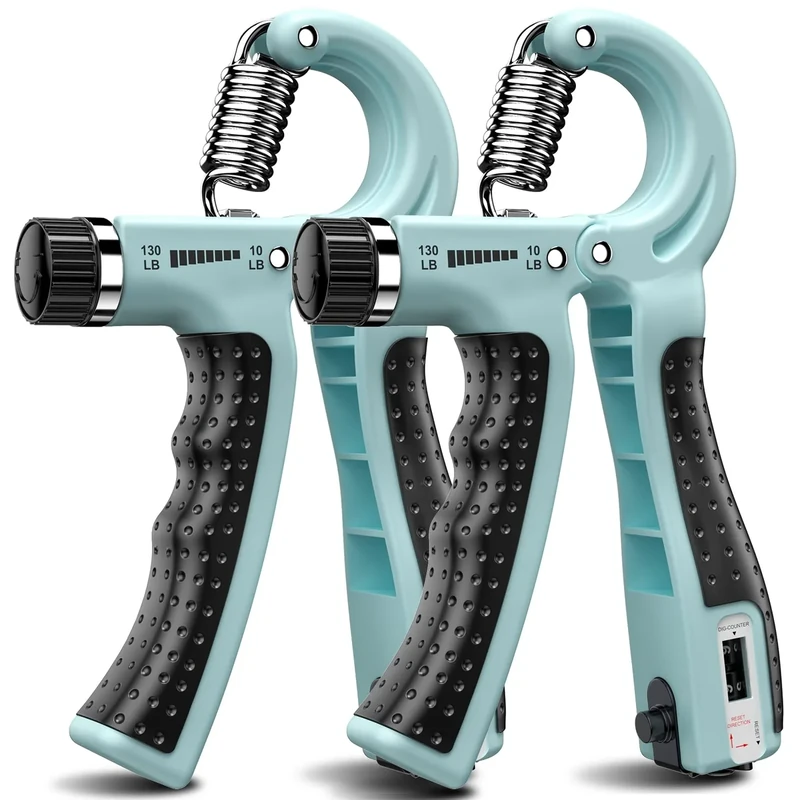 KDG Hand Grip Strengthener 2 Pack Adjustable Resistance 10-130 lbs Forearm Exerciser，Grip Strength Trainer for Muscle Building and Injury Recovery for Athletes
