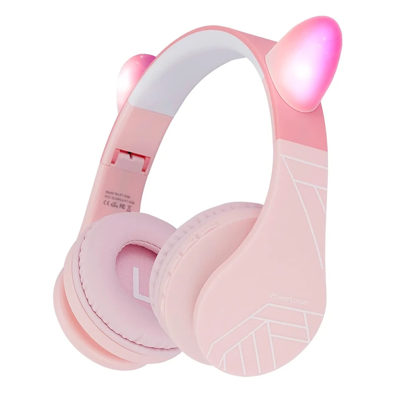 PowerLocus Bluetooth Headphones for Kids, Wireless Foldable Headphones Over Ear, Headphone with Microphone, 85DB Volume Limit, Wireless and Wired Headset with Micro SD, FM for Cellphones, Tablets, PC