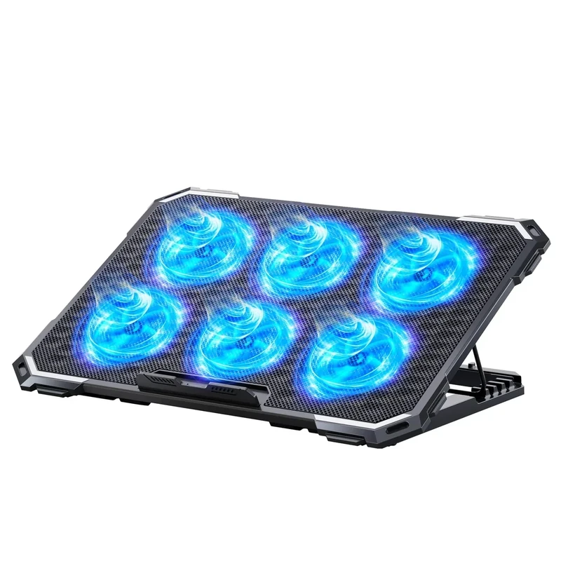 ICE COOREL Laptop Cooling Pad - 6 Fans, 13-15.6" Stand with USB Ports - Image 1
