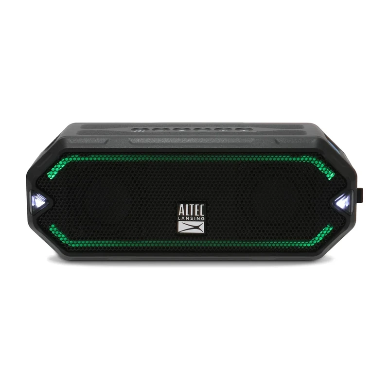 Altec Lansing - HydraJolt Wireless Bluetooth Speaker, Waterproof Portable Speakers with Built in Phone Charger and Lights, Everything Proof Outdoor, Shockproof, Snowproof, 16 Hours Playtime