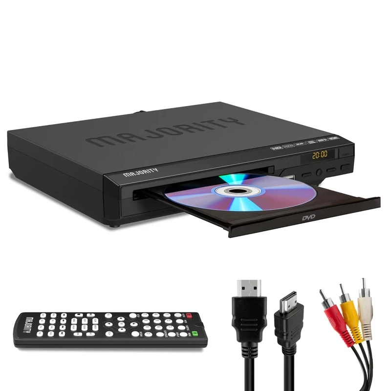 Majority 2025 HDMI DVD Player - 1080P Region Free with USB, CD, MP3