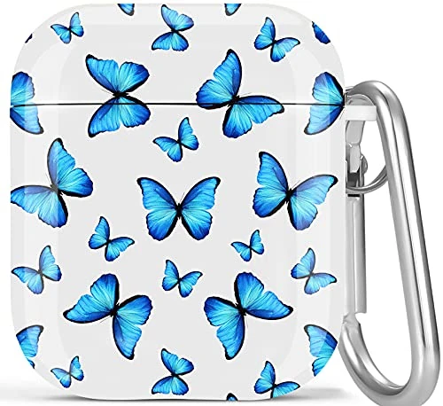 Olytop Butterfly AirPods Case - Hard Protective Cover with Keychain