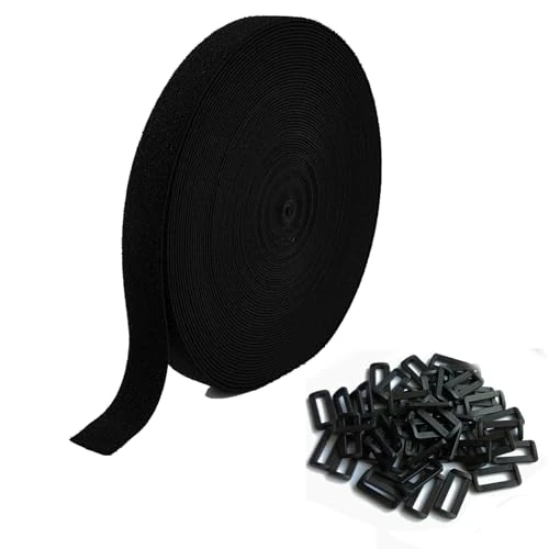 HUAPX 32ft Nylon Cable Straps - Cut-to-Length Hook & Loop Cinch