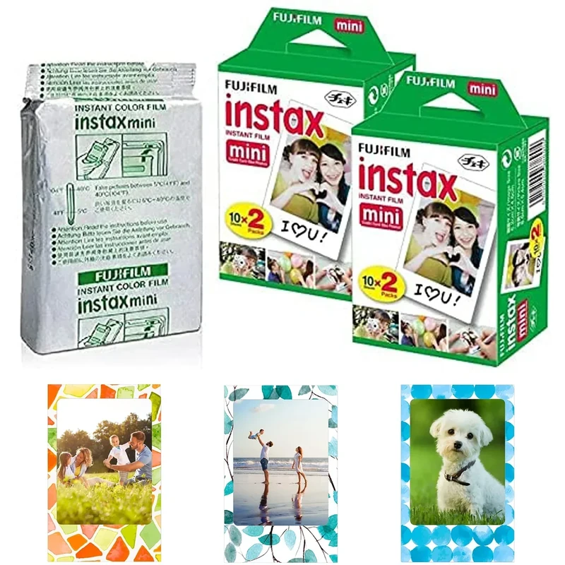 Fujifilm Instax Mini Film 50 Sheets Bulk Pack with Tudak Magnet Frames