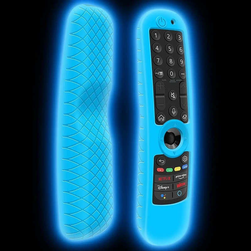 Silicone Case for LG MR21GA MR21GC Remote Control [Shockproof] Anti-Slip Protective Cover for LG MR22GA MR22GN MR23GA MR24GN Magic Remote 2021-2024 Case Sleeve Holder Protector Skin (Glow Blue)