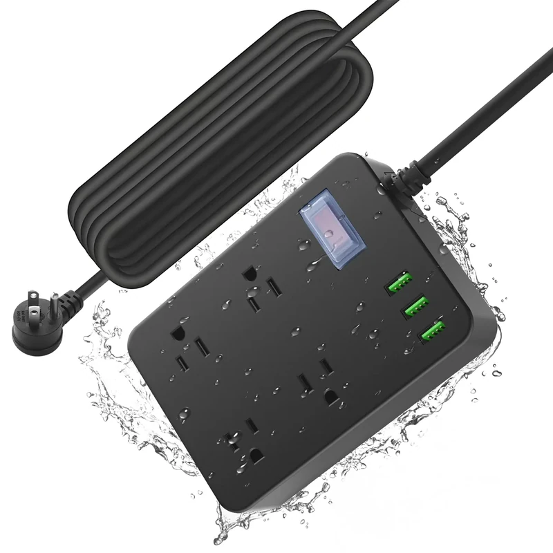 Jgstkcity Power Strip with USB - 4 Outlets, 1700J Surge, 15ft Cord