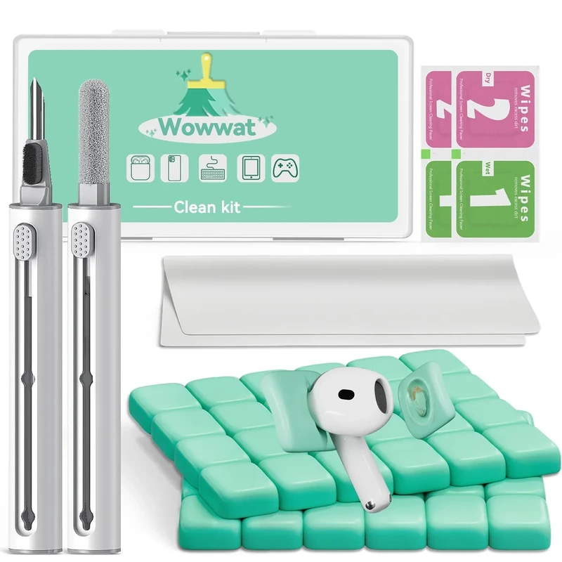 Wowwat 3-in-1 AirPods Cleaner Kit - Pen, Putty, Cloth & Wipes