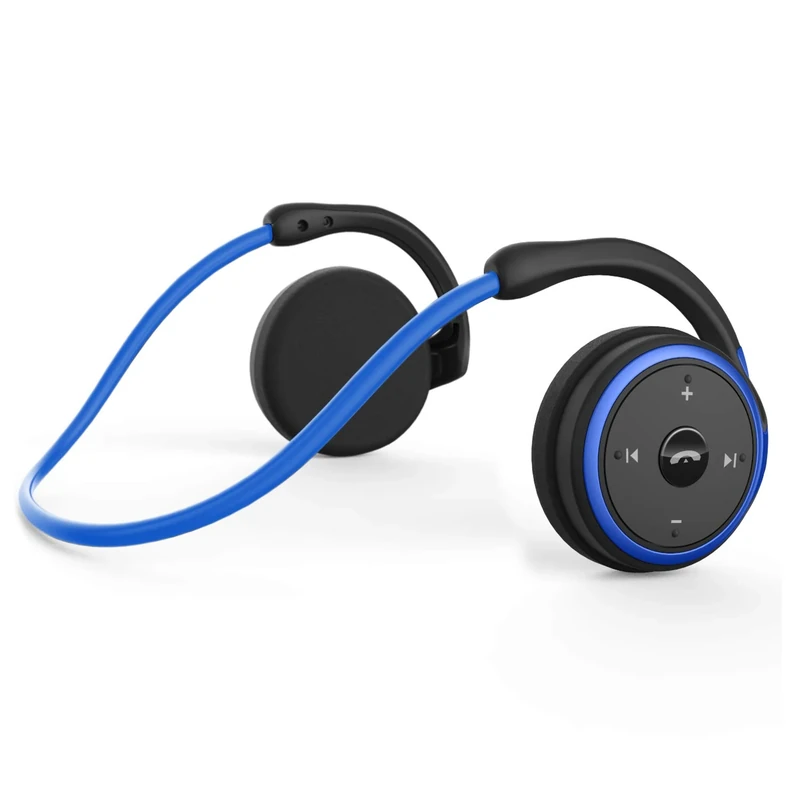 RTUSIA Bluetooth Headphones - Wrap Around, 12h Battery, Foldable Blue