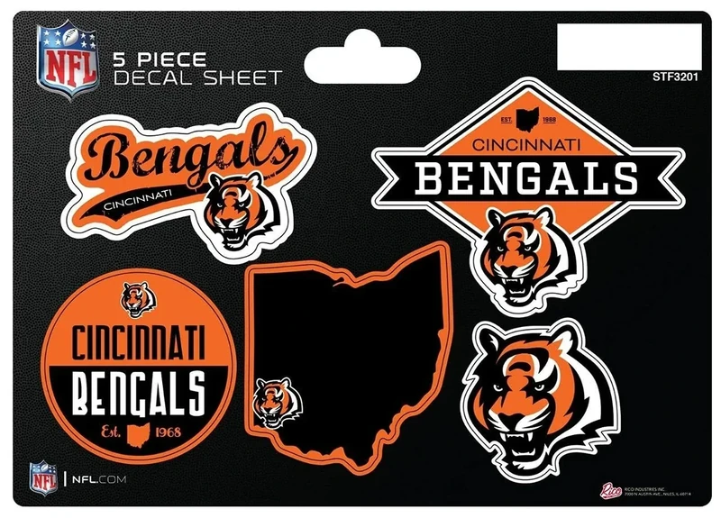 NFL Cincinnati Bengals 5-Piece Die-Cut Decal Sheet