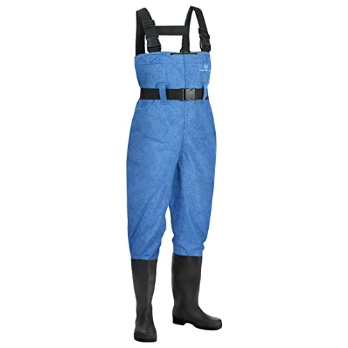 FISHINGSIR Fishing Waders for Men with Boots Womens Chest Waders 2-Ply Nylon/PVC Waterproof for Hunting with Boot Hanger