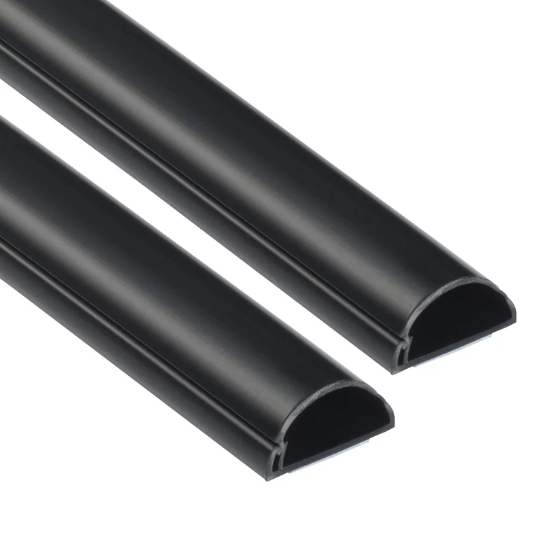 D-Line Half Round Cord Hider - Paintable Adhesive Cable Cover, 2x 39in