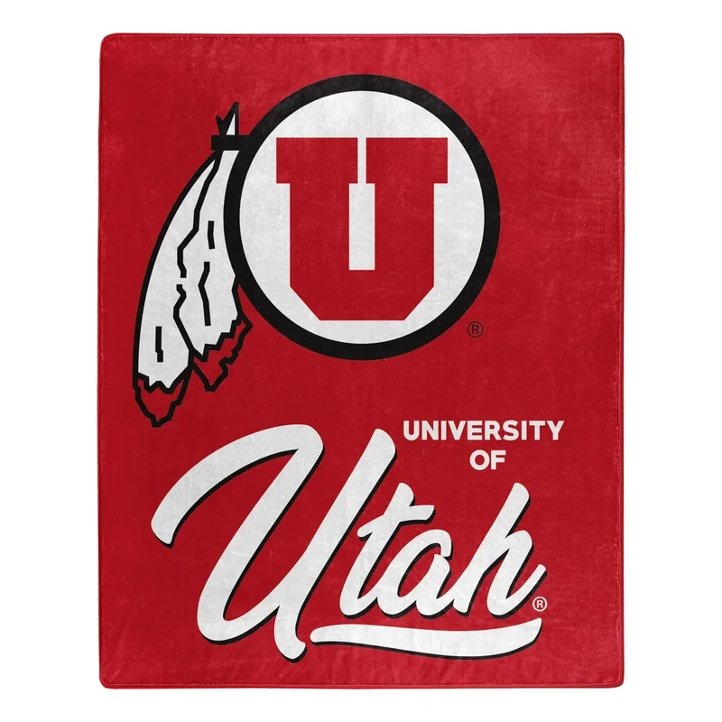 Northwest NCAA Utah Utes Unisex-Adult Raschel Throw Blanket, 50" x 60", Signature