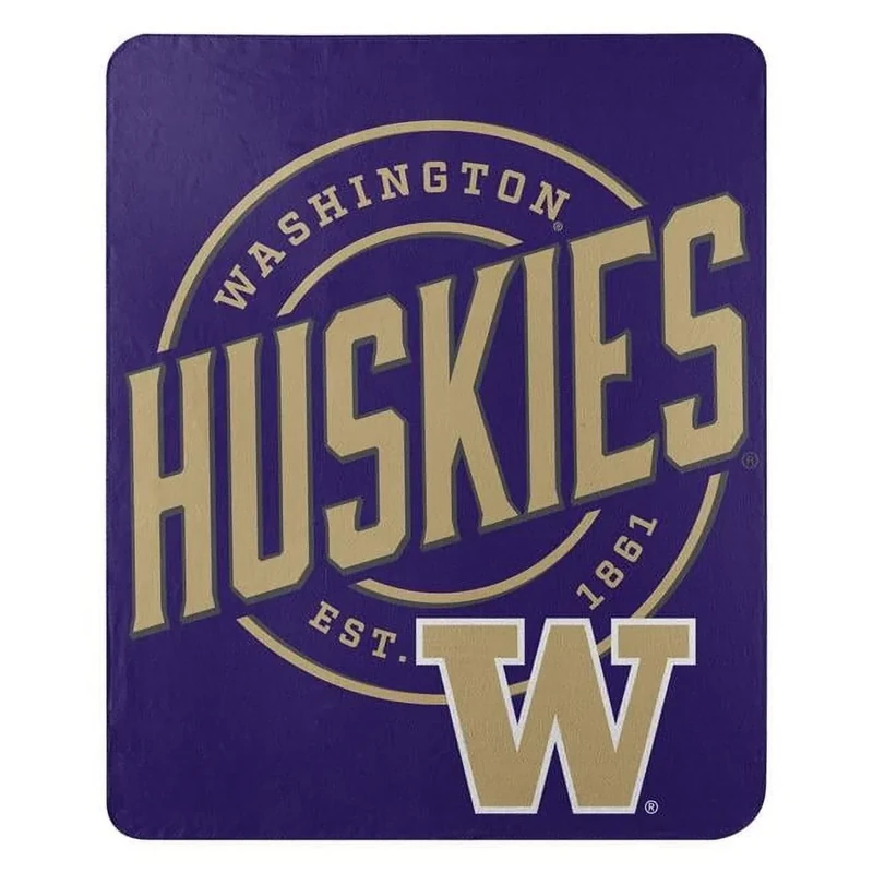 Northwest NCAA Washington Huskies Unisex-Adult Fleece Throw Blanket, 50" x 60", Campaign