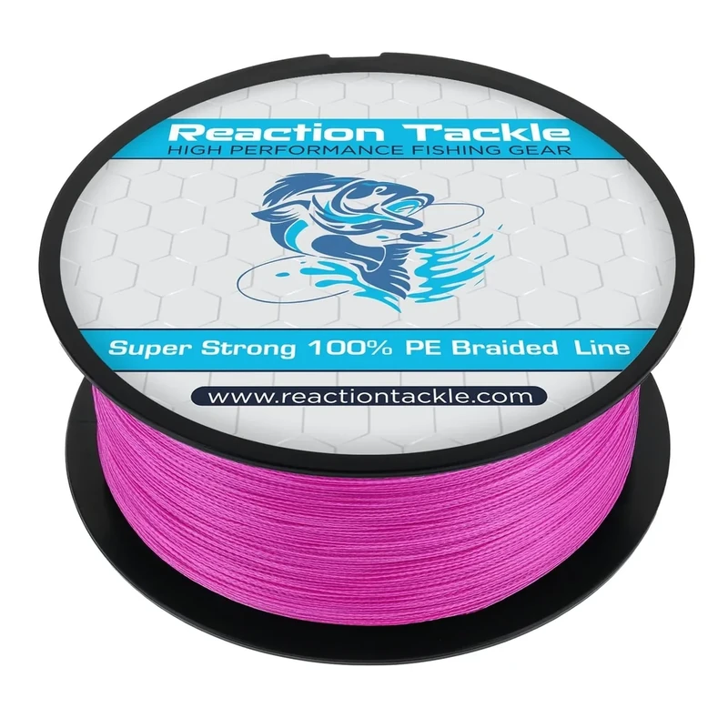 Reaction Tackle Braided Fishing Line Pink 25LB 150yd