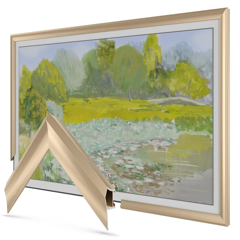 Pale Gold Prismatic 43" Alloy Deco TV Frame - Compatible ONLY with Samsung The Frame TVs (Fits 2021-2025, LS03A, LS03B, LS03C, LS03D, LS03FA)