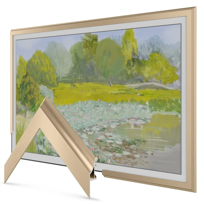 Pale Gold Scoop 55" Alloy Deco TV Frame - Compatible ONLY with Samsung The Frame TVs (Fits 2021-2026, LS03A, LS03B, LS03C, LS03D, LS03FA)