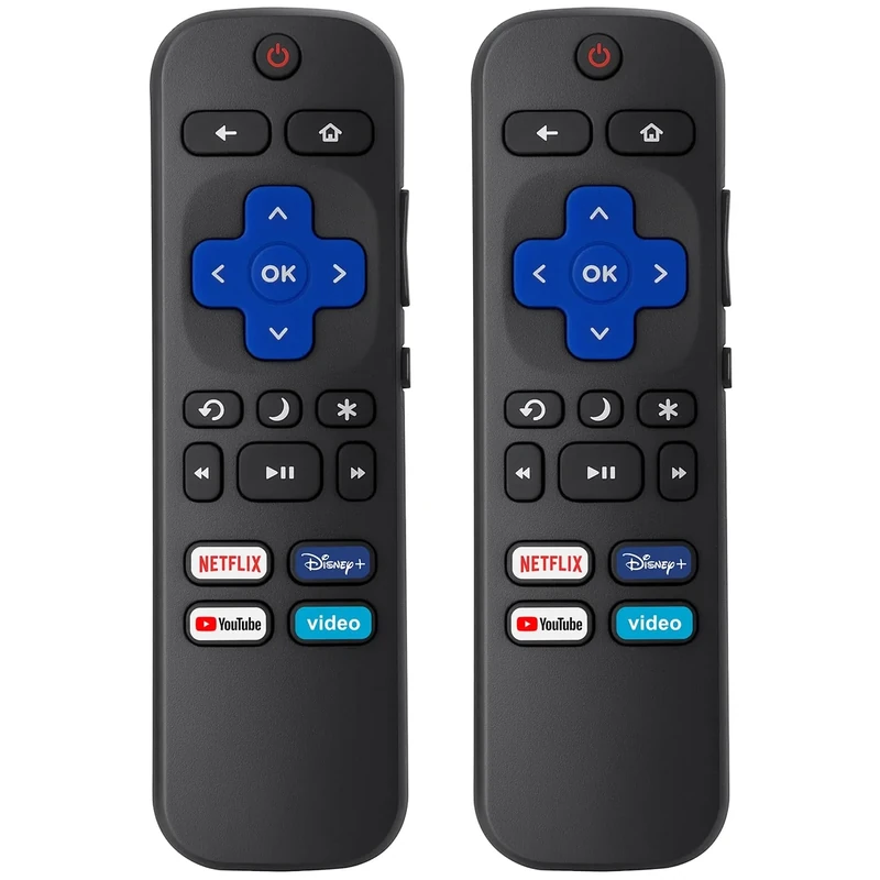 EWO'S Pack of 2 Remote Control Replacement for Roku TVs - Black