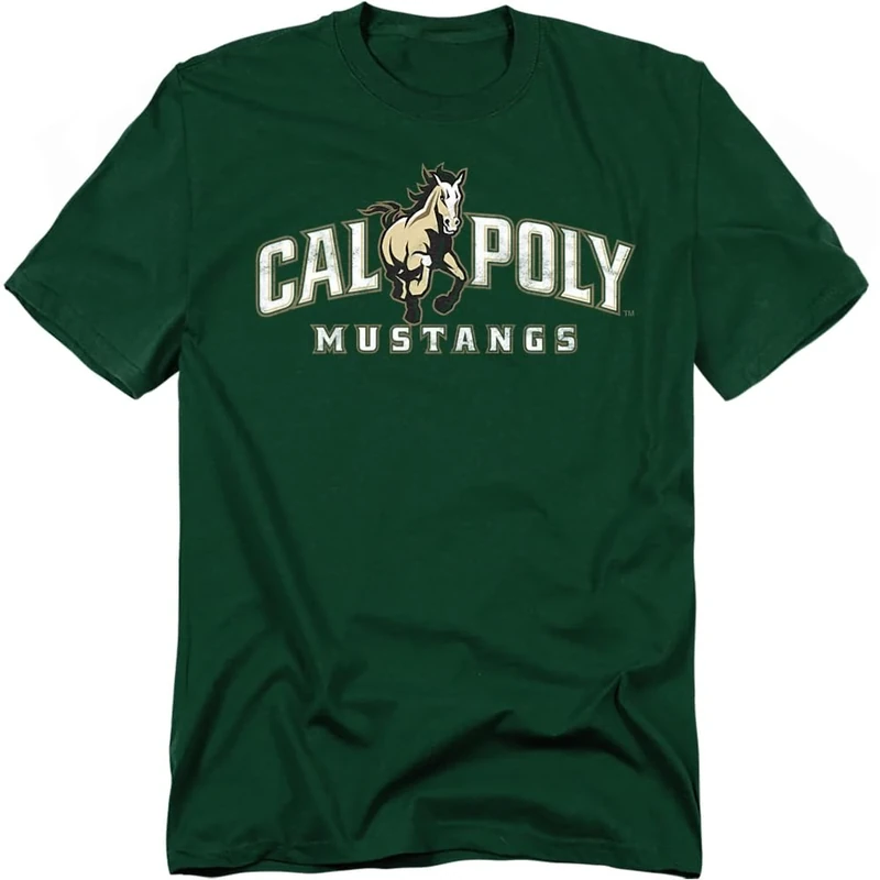 California Polytechnic State University Official Distressed Primary Logo Unisex Adult T Shirt,California Polytechnic State University, Small