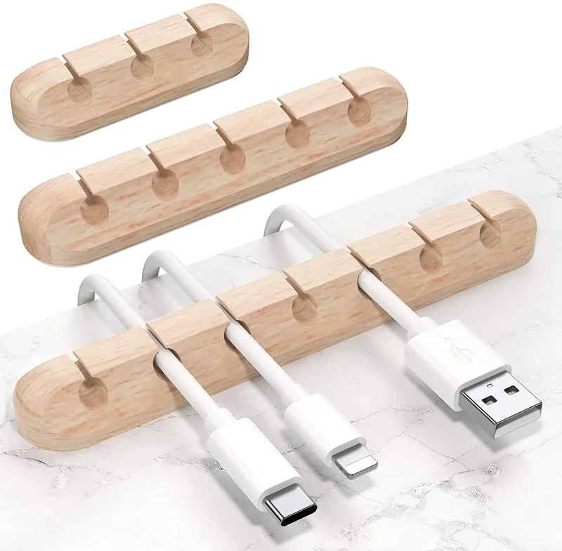 SOULWIT 3-Pack Cable Clips - Adhesive Organizer for USB Power Cords