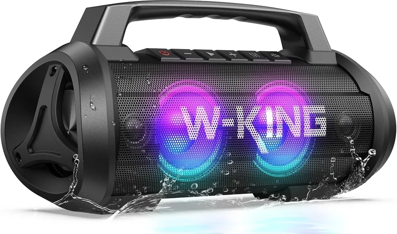 W-KING 120W Bluetooth Speaker - IPX6 Waterproof, 42H Battery, LED
