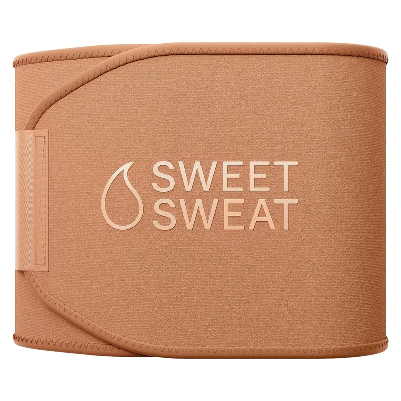 Sports Research Sweet Sweat Toned Waist Trimmer for Women and Men | Premium Waist Trainer Belt to 'Tone' your Stomach Area (Sand, XX-Large)