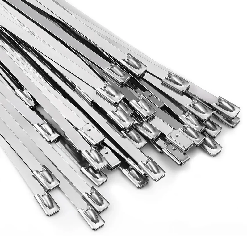 MAIDUNSI 11.8" Metal Zip Ties - 100pcs 304 Stainless Steel Heavy Duty