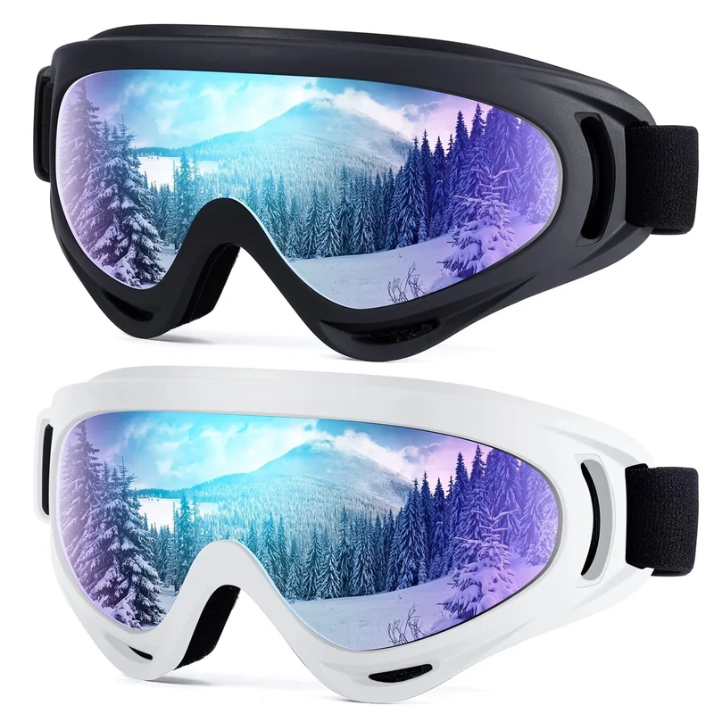 Dizywiee 2-Pack Kids Ski Goggles, Snowboard Goggles for Adult Youth Teens Boys & Girls, Winter Snow Sports Goggles