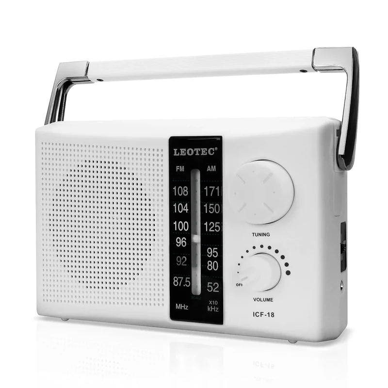 LEOTEC AM/FM Radio - Handheld with Large Speaker and Precise Tuning