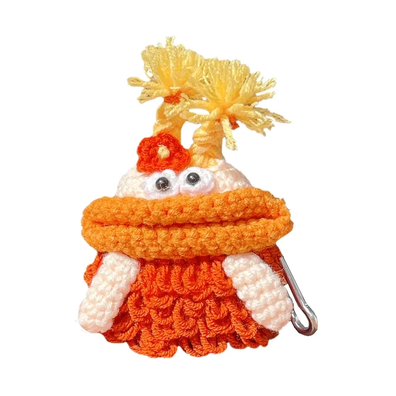 Yatchen Plush Case Compatible with AirPods 1&2, Kawaii Cute 3D Cartoon Fur Sausage Mouth Frog Design Funny for Airpods 2nd 1st Generation Cover with Keychain Protective Case for Women Girls