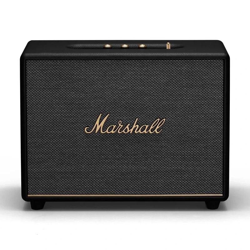 Marshall Woburn III Bluetooth Home Speaker - Loud Stereo Sound with Bass and Treble Controls | Plug-in Powered | Record Player Compatible | HDMI, RCA, 3.5 mm Aux Inputs - Black
