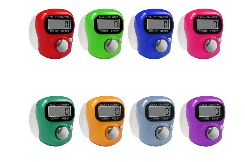 Electronic Finger Counter,8-Pack Case Resettable 5 Digit LCD Electronic Digital Display Finger Hand Tally Counter Counting for Golf,Goods Counting,Lap & Knitting