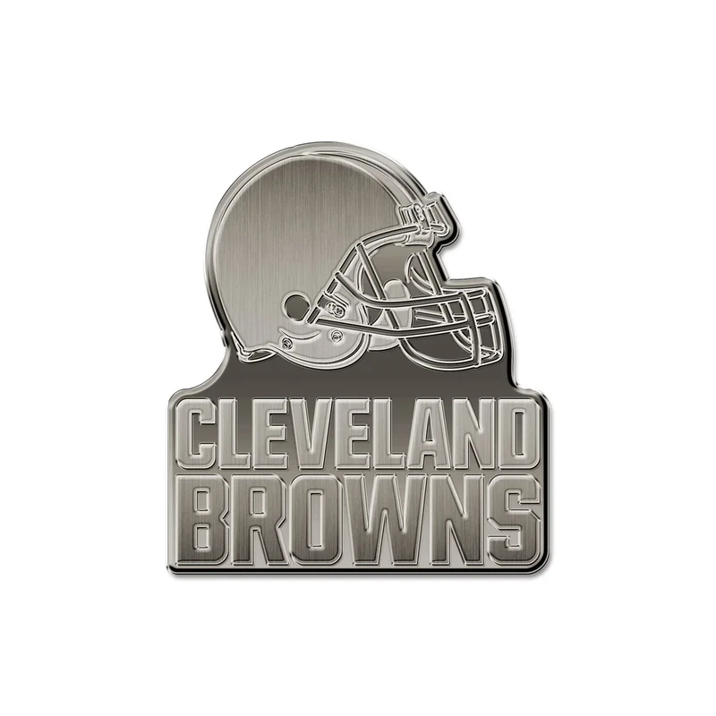 NFL Rico Industries Cleveland Browns Antique Auto Emblem Antique Nickel Auto Emblem for Car/Truck/SUV - Image 1