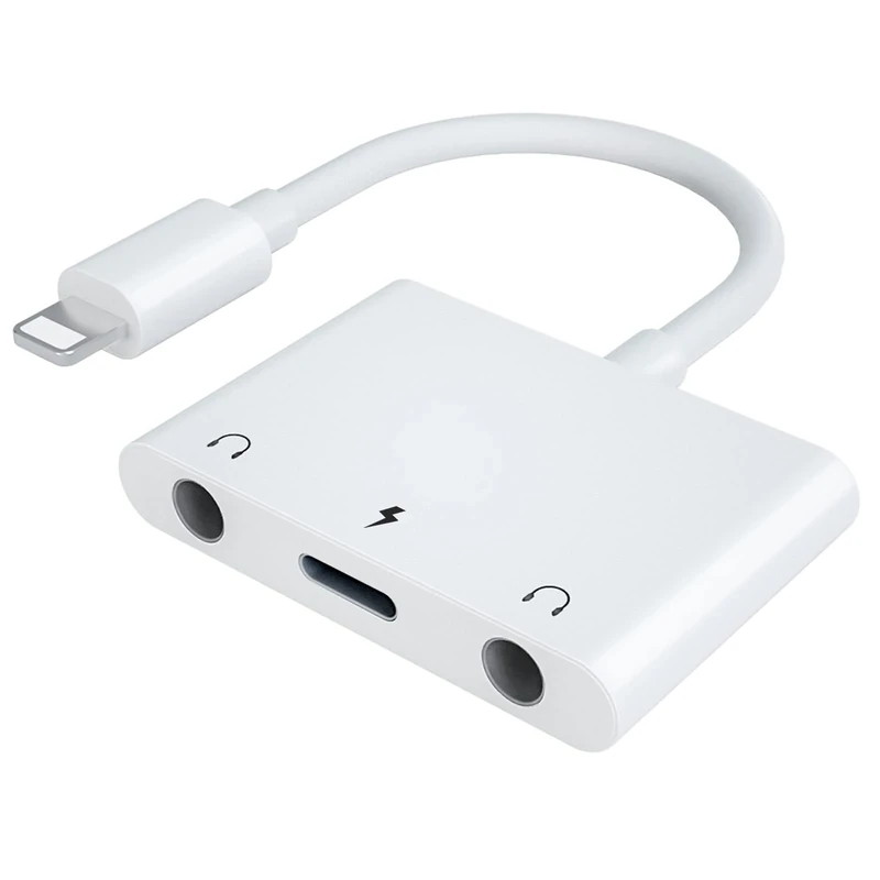 ELITEED 3-in-1 Lightning to 3.5mm Adapter - Dual Audio & Fast Charge