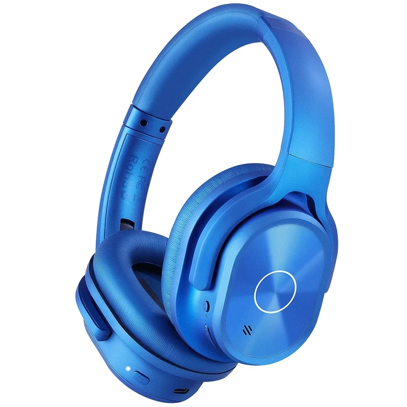 ZIHNIC ANC Over-Ear Headphones - 40H Bluetooth, Deep Bass, Blue
