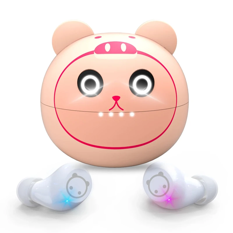 AMAFACE Piggy Cat Kids Bluetooth Earbuds - Touch Control & 5.0