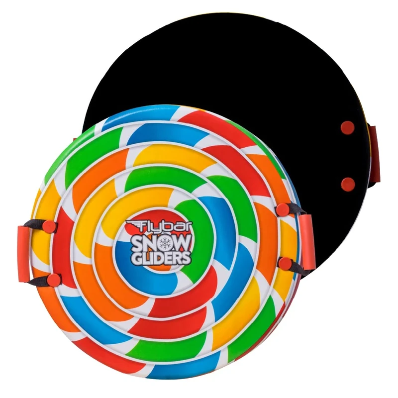 Flybar Snow Sled for Kids and Toddlers- Foam Saucer Disc, Ages 5+, Easy Grip Handles, Durable with Slick Bottom & PE Core Build, Lightweight Snow Boards, Snowboard Toys for Outdoor, Up to 110 lbs, 26"