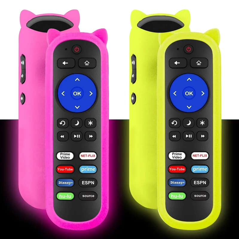 (Pack of 2) Remote Compatible with Roku Players and Roku TV Remote, for Roku Box 1 2 3 4,Roku Express/+, Premiere/+, Ultra and TCL Hisense Onn Element Philips Roku TV with Anti-Lost Case - Image 1