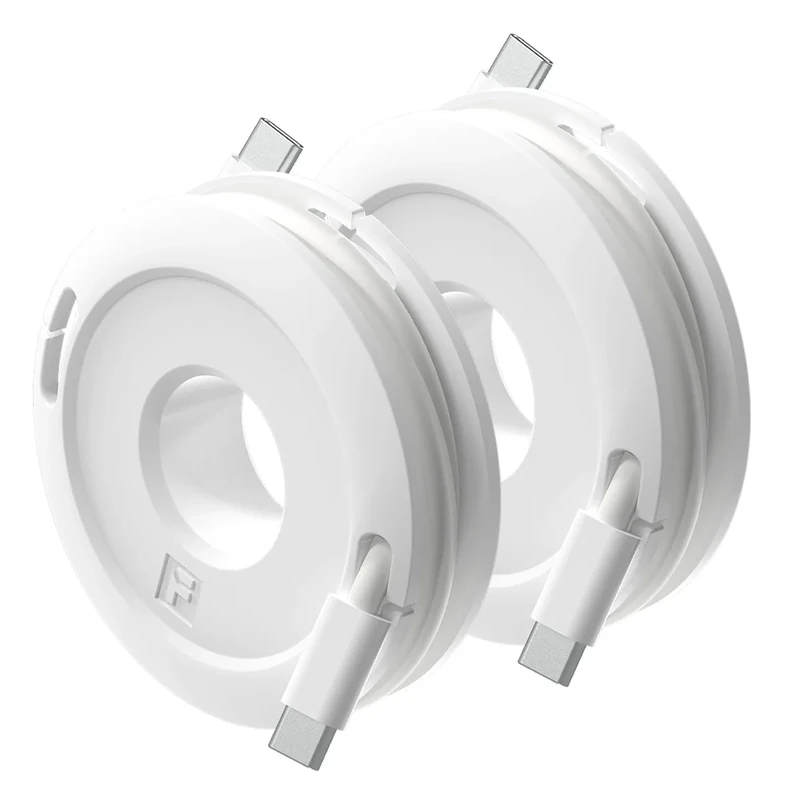 Side Winder Mini and Max Headphone, Earbud and Charging Cable Winder and Organizer Perfect for Wrapping Earbuds and Cords for Travel and Organization 2-Pack (White, Max)