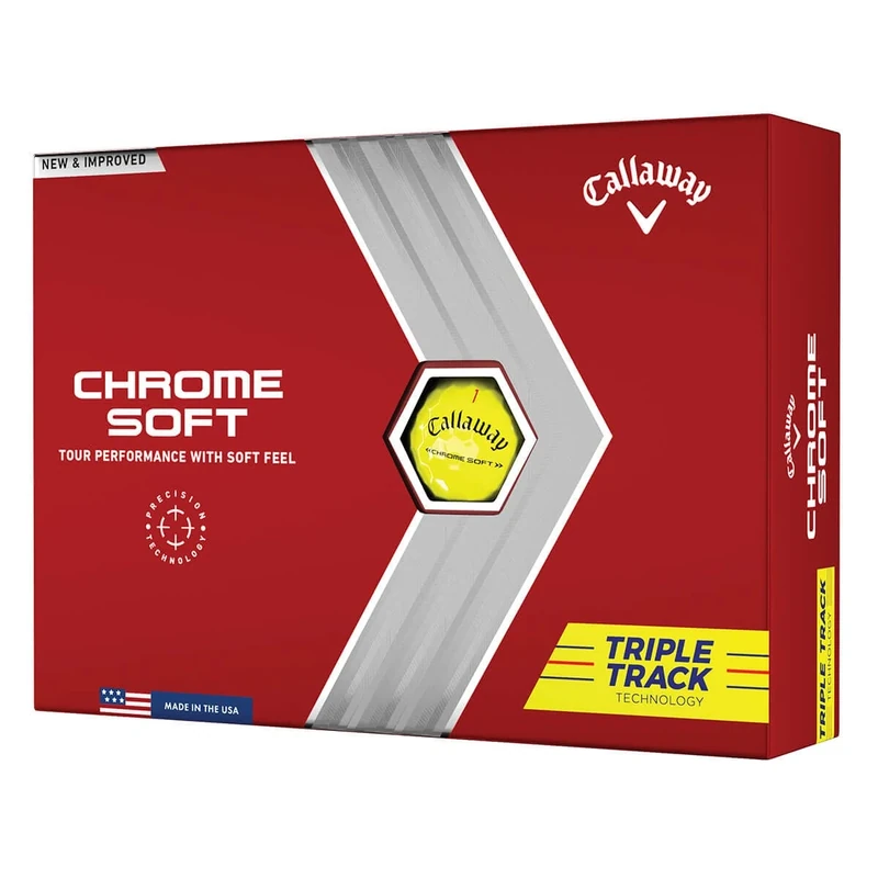 Callaway 2022 Chrome Soft Triple Track Dozen Golf Balls Yellow