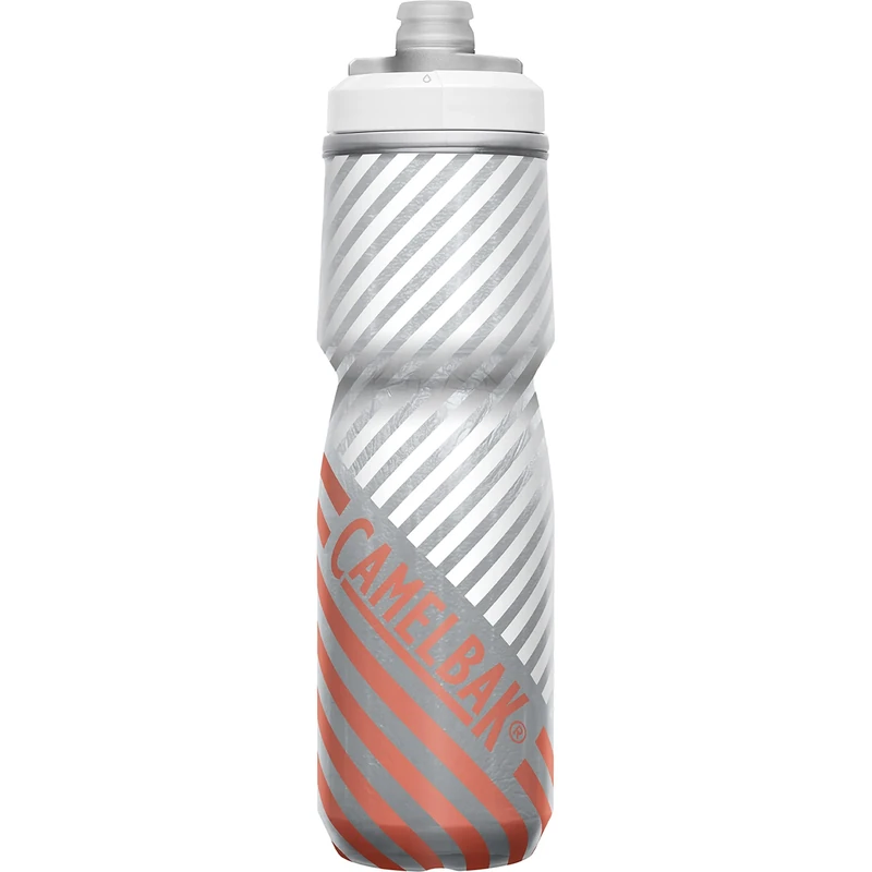CamelBak Podium Chill Bike Insulated Squeeze Water Bottle Coral Stripe, 24oz