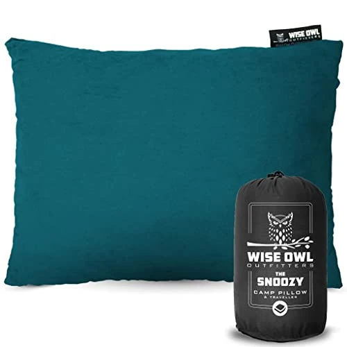 Wise Owl Outfitters Camping Pillow – Memory Foam Travel Pillow for Airplane Sleeping, Hiking, Backpacking & Outdoor Use - Small & Portable for Adults, Car, Camp & Tent
