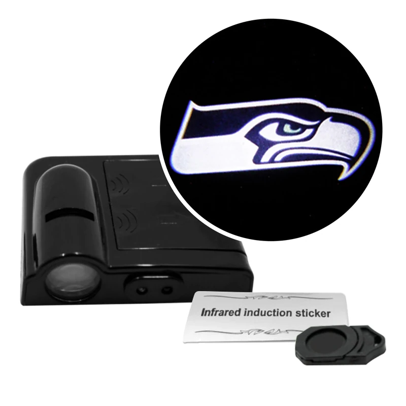 Sporticulture NFL American Football Seattle Seahawks - Car Door Lights Logo Shadow Display - Car Accessories with One Team Logo Slide - Compatible for Most Car Models - Battery Powered, 2.5” x 2.5”